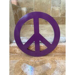 Purple Peace Sign Wooden Wall Art 12 x 12